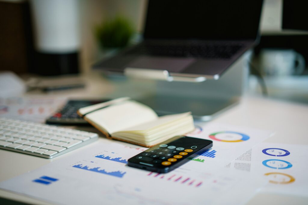 workspace for business financial calculations